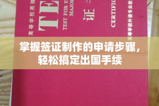 湖口掌握签证制作的申请步骤，轻松搞定出国手续